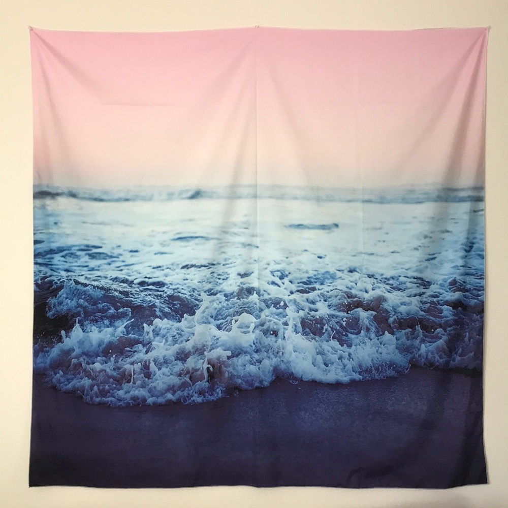 Beach Waves Photo Tapestry Backdrop Dorm Apartment